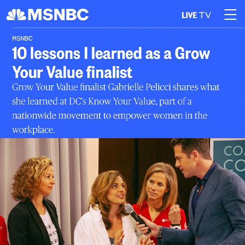 MSNBC: 10 lessons I learned as a Grow Your Value finalist